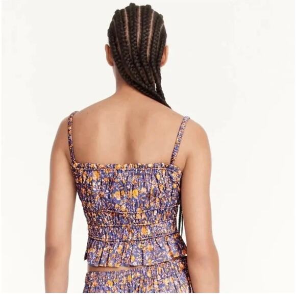 J Crew Cinched Waist Cotton Poplin Cropped Sleeveless Dressy Tank Top Size XS - Picture 2 of 10